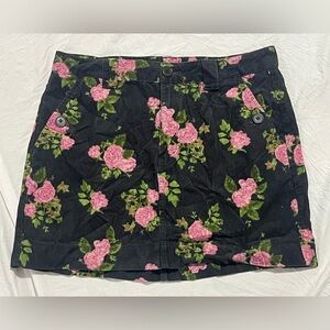 Wild Fable Women’s Floral Cotton Black Pink Skirt Size 10